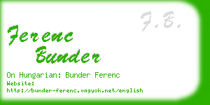 ferenc bunder business card